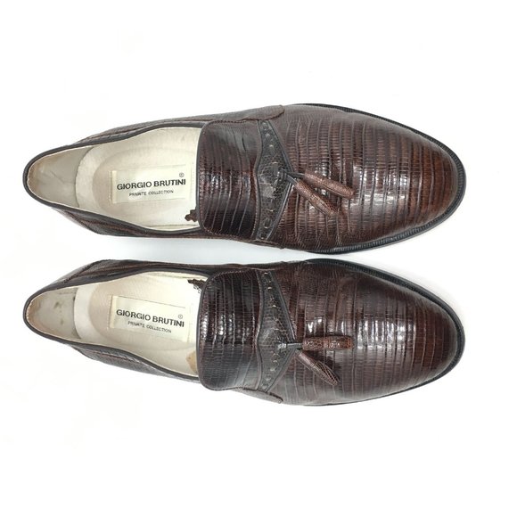 Giorgio Brutini Loafers Shoes Size 9 Brown Lizard main image 5